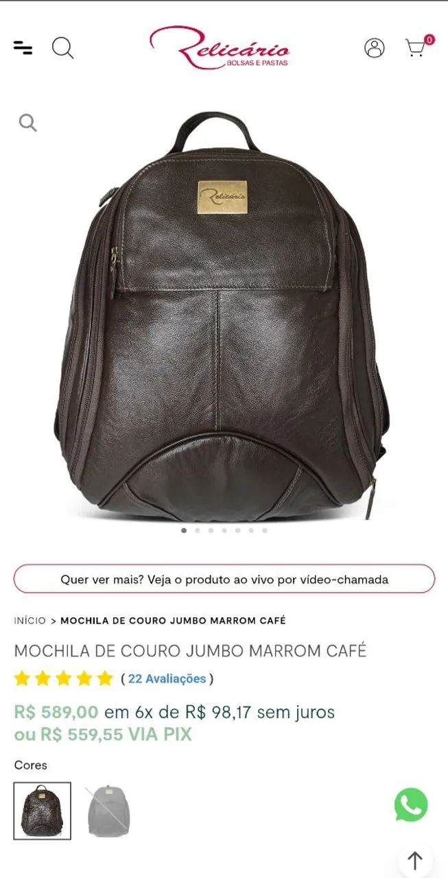 Mochila em couro legítimo  - Foto 4