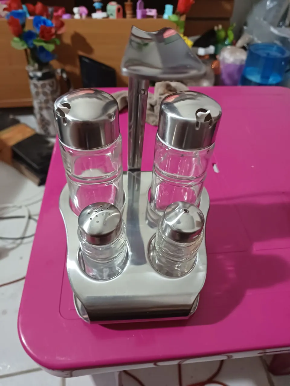 Conjunto de Saleiros e Pimenteiros em Aço Inox