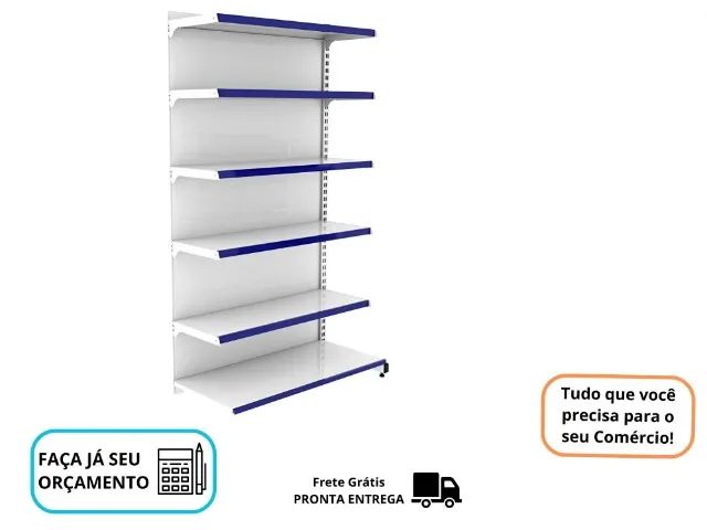 Gondola de Parede 6 Bandejas 30x40 c/ Porta Etiqueta