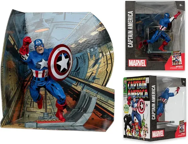 McFarlane Toys - Marvel Captain America 1:10th Scale with Scene (Capitão América)