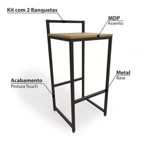 Mesa com bancos para cozinha americana - Foto 5