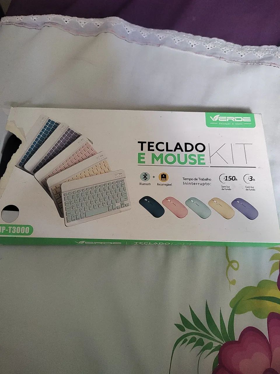 Kit Teclado e Mouse Sem Fio - Verde