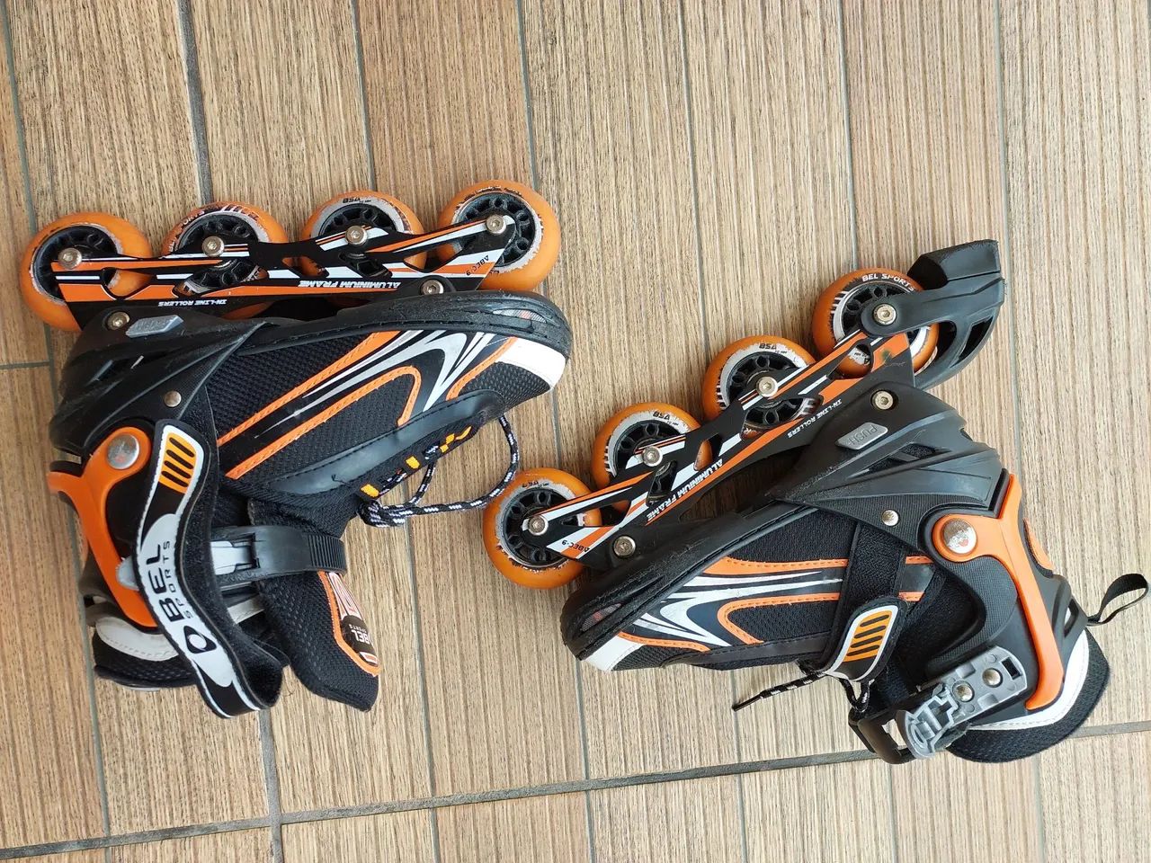 Patins Inline Infantil + Proteções pouco usado - Foto 4