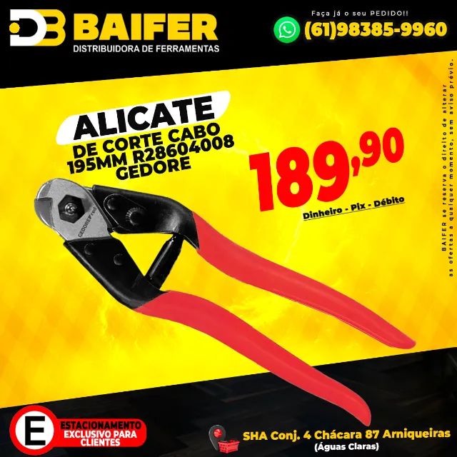 Alicate de Corte Cabo 195mm R28604008 Gedore