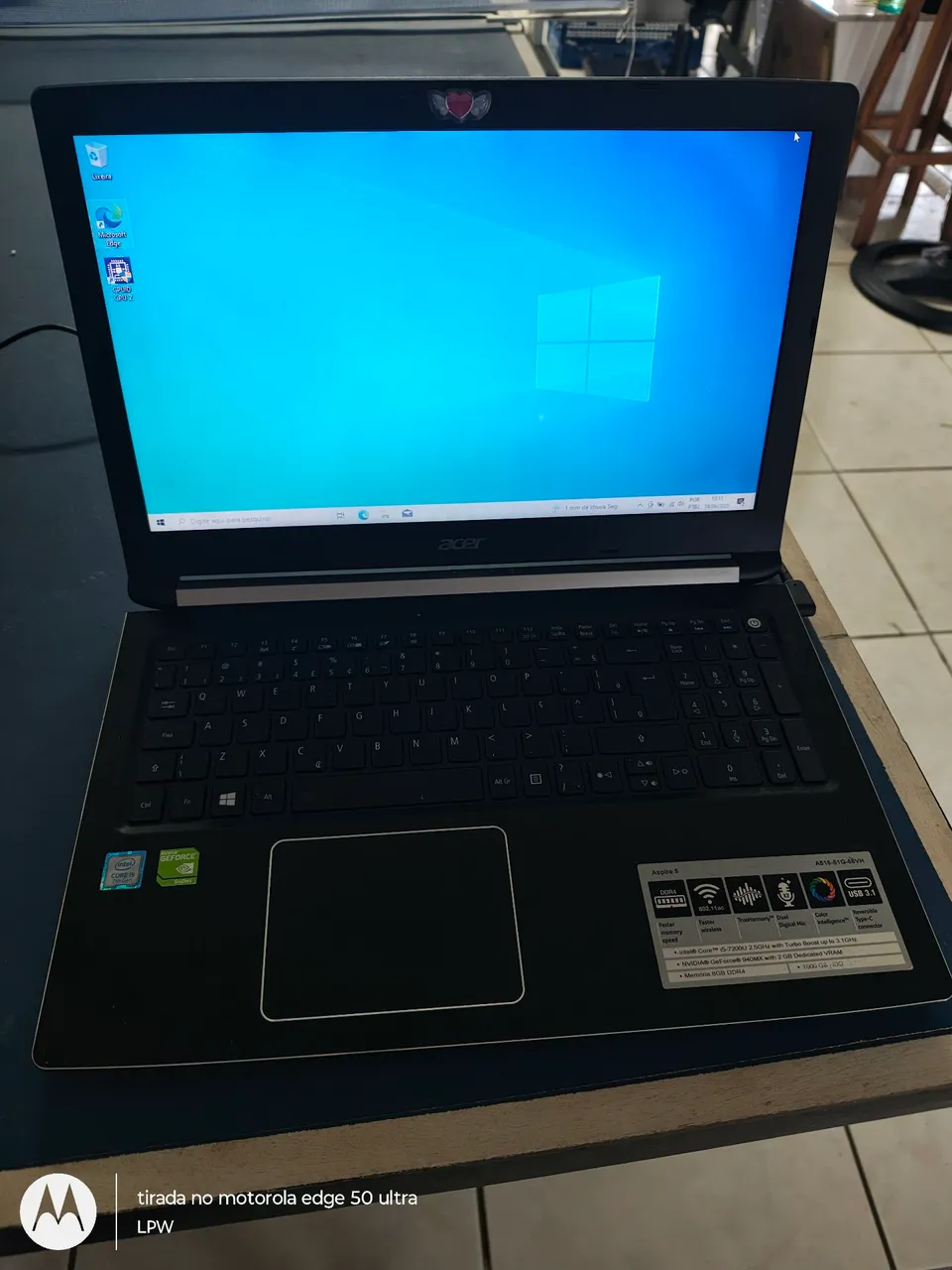 Notebook Acer Aspire S - Intel Core i5 7200 12 gigas ddr4