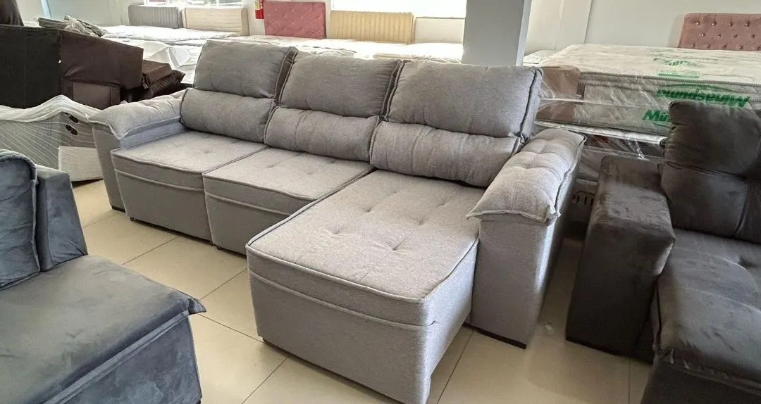 Sofá Retrátil reclinável Cinza novo
