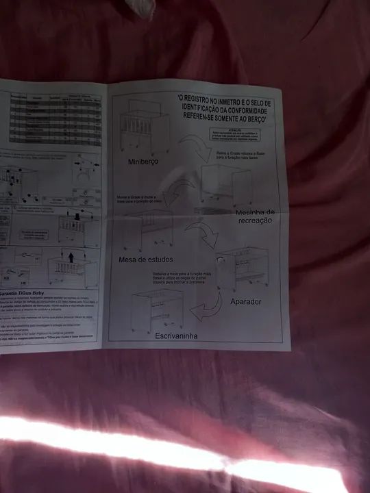 Mini Berço de Bebê Branco com Rodinhas - Foto 3