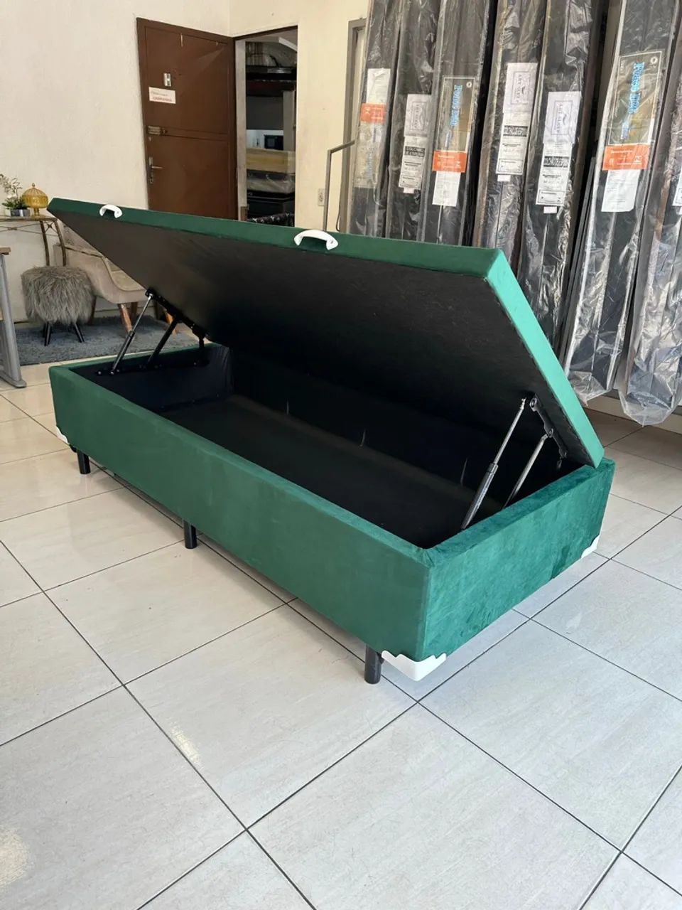 Cama Box Baú Verde Musgo e outras cores disponíveis 
