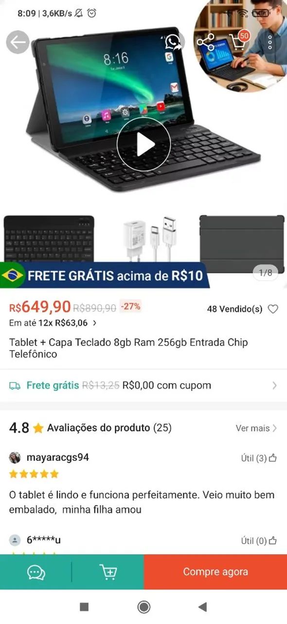 Tablet Novíssimo 64289268843649124