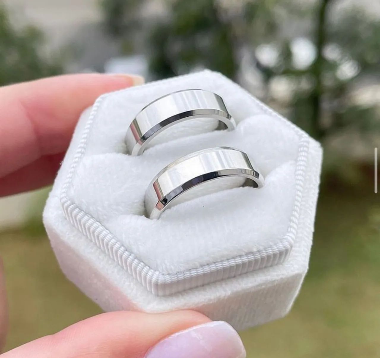 Par de alianças de compromisso em prata - Foto 2