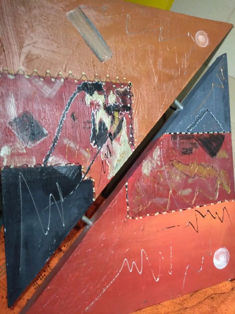  quadro com pintura plástica 