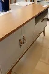 Rack Bancada Pés Madeira 1.36m P/TVs Até 55 Polegadas. Produto Novo Direto de Fábrica. - Foto 3