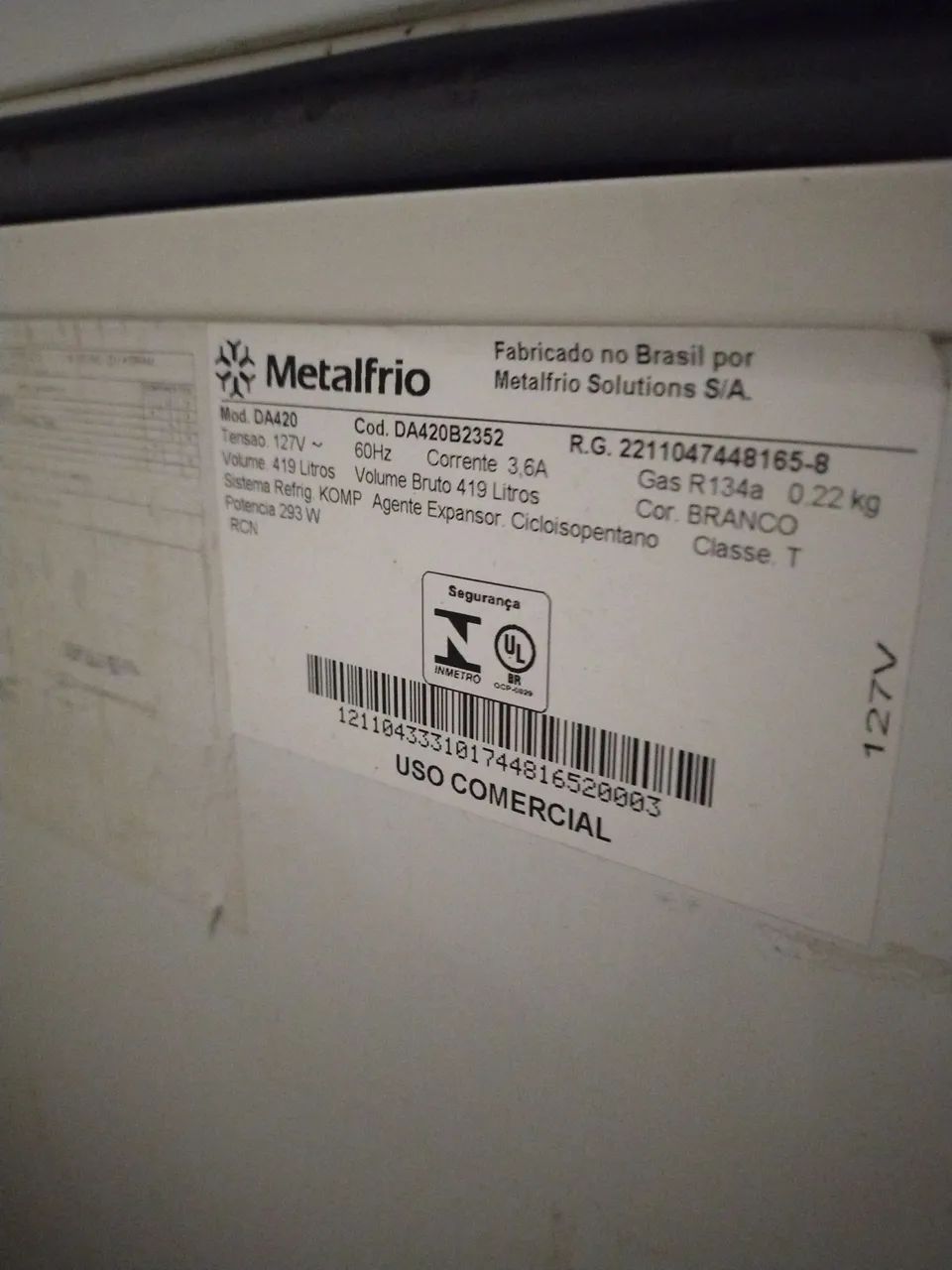 freezer 2 portas 420 litros em perfeitas condições 