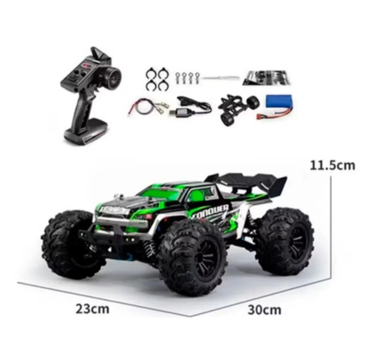 Carrinho de controle remoto conquer 4x4 alta performance 