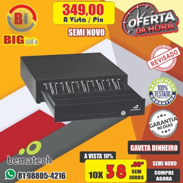 Gaveta De Dinheiro Bematech Gd-56 Automática Preta - Foto 3