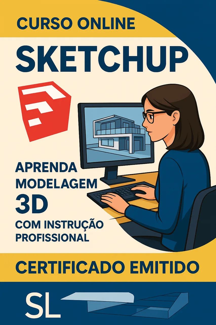 Curso de SketchUp Gravado | Modelagem 3D com Aplicação Real