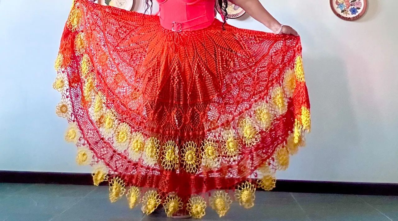 Saia longa de crochê  - Foto 5