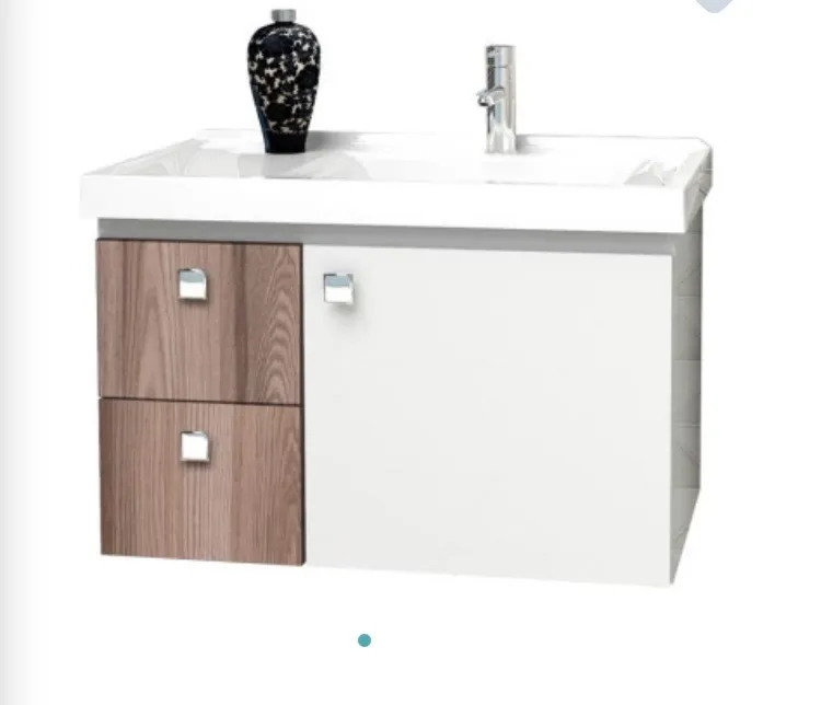 Gabinete Para Banheiro Madeira Moara 36060 Com Lavatório Cozimax Branco/Tamarindo