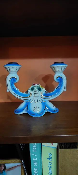 Antiguidade Candelabro porcelana 