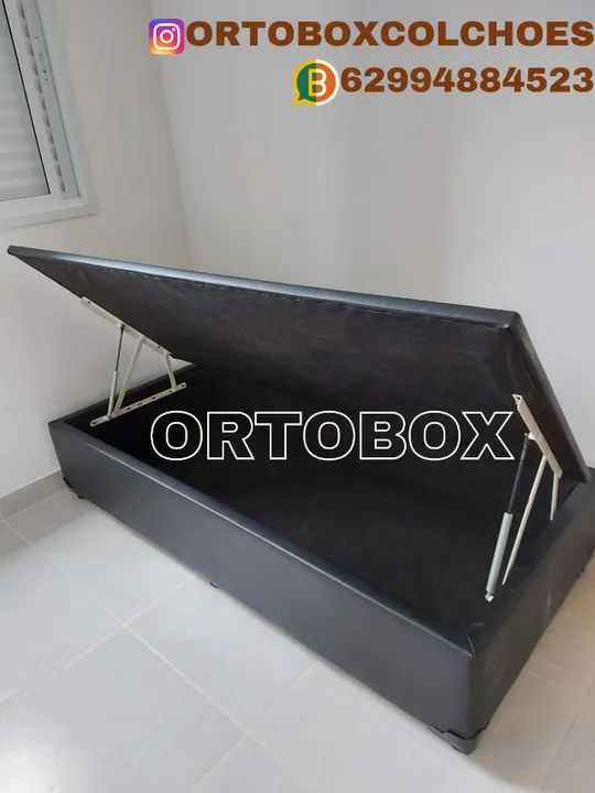 Cama box Baú solteirão com pistões hidraulicos - Foto 3