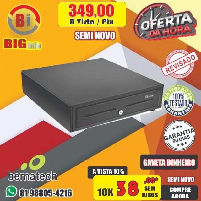 Gaveta De Dinheiro Bematech Gd-56 Automática Preta