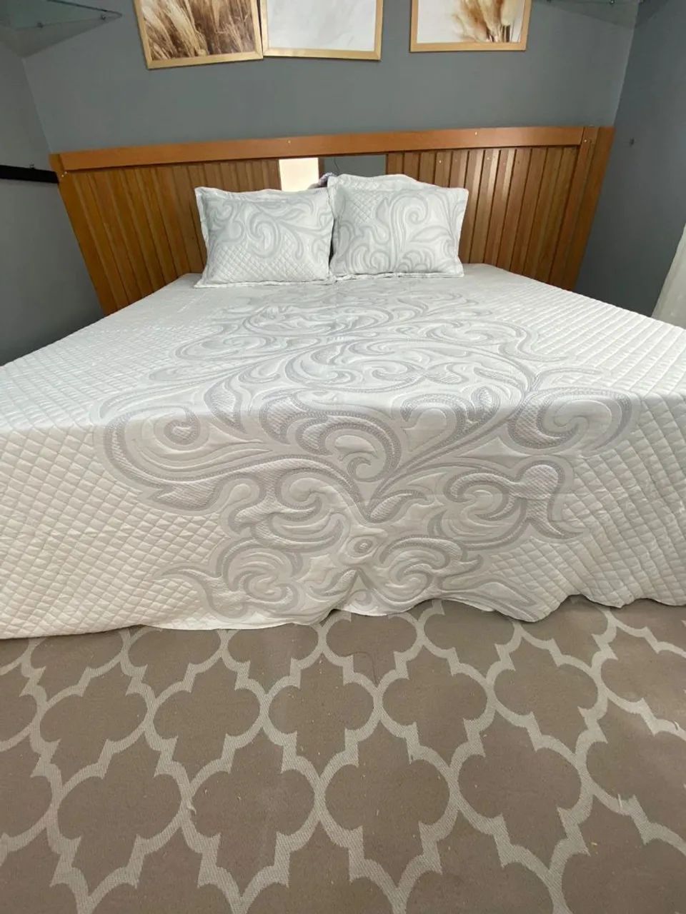 Kit 3 peças cobre leito Percal 400 fios malha de bambú  - Foto 3