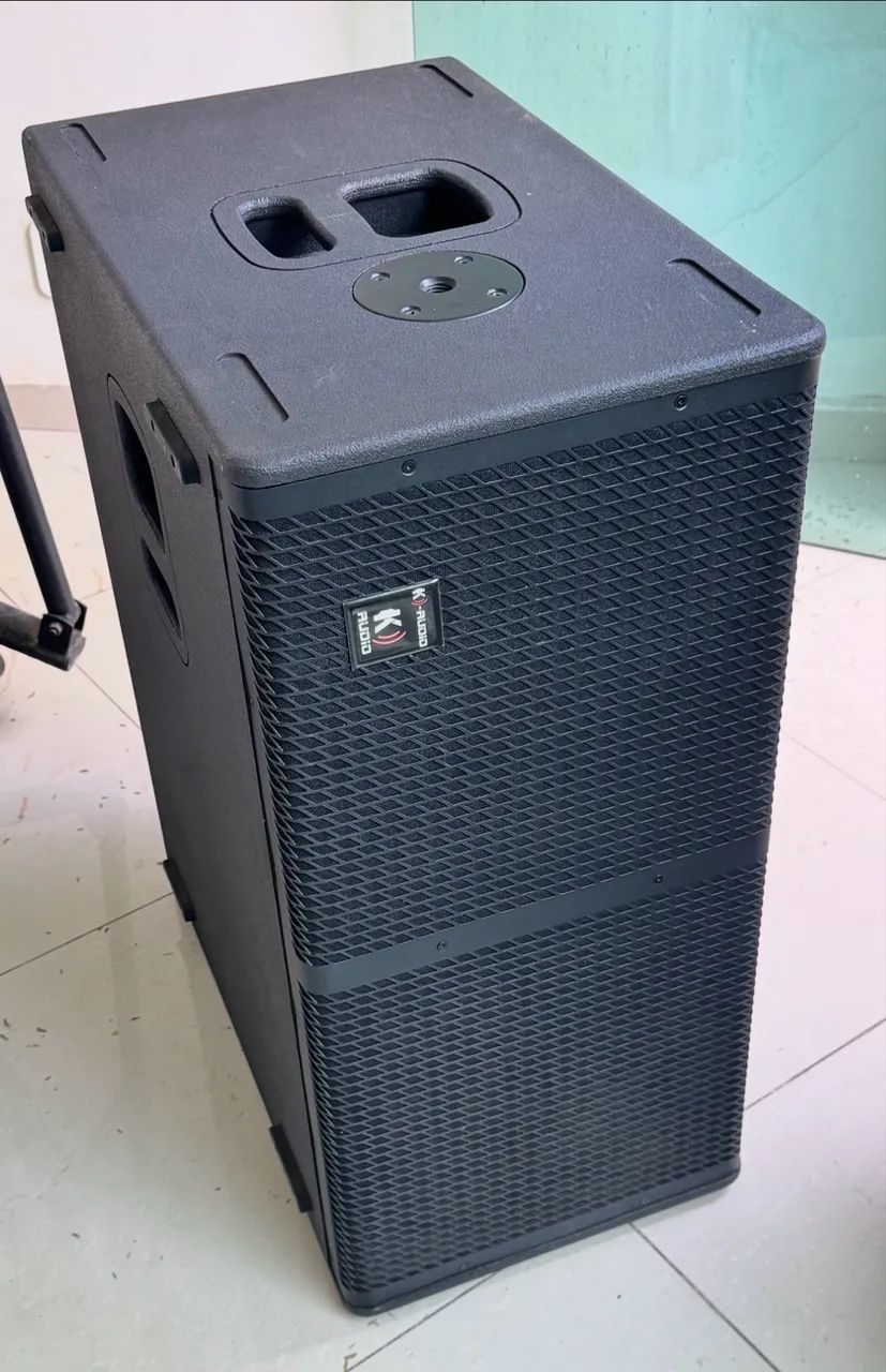 Som profissional K áudio zerado na caixa TPX 15 / RIO SW 212 A JBL
