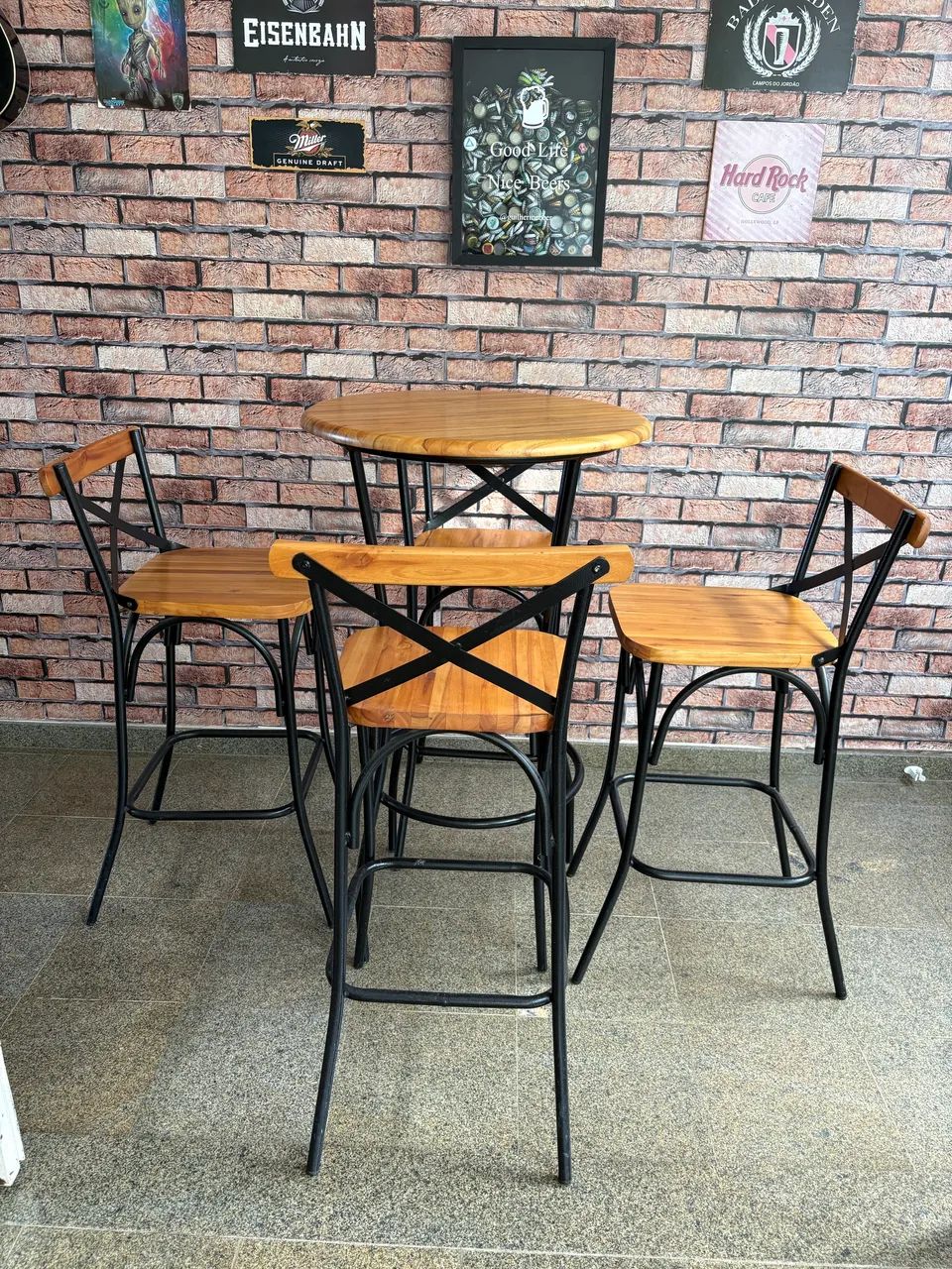 Mesa alta bistrô com 4 cadeiras64960524160770122