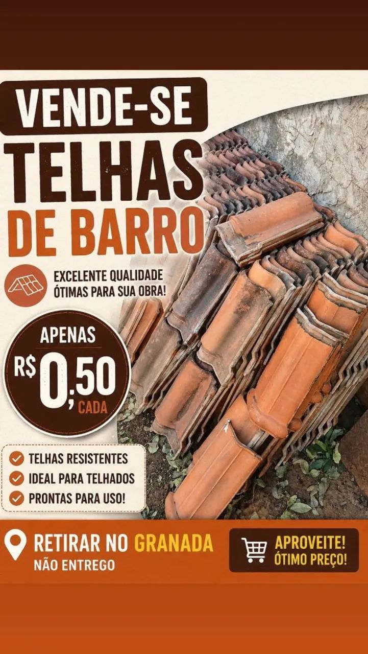 Telhas de barro usadas