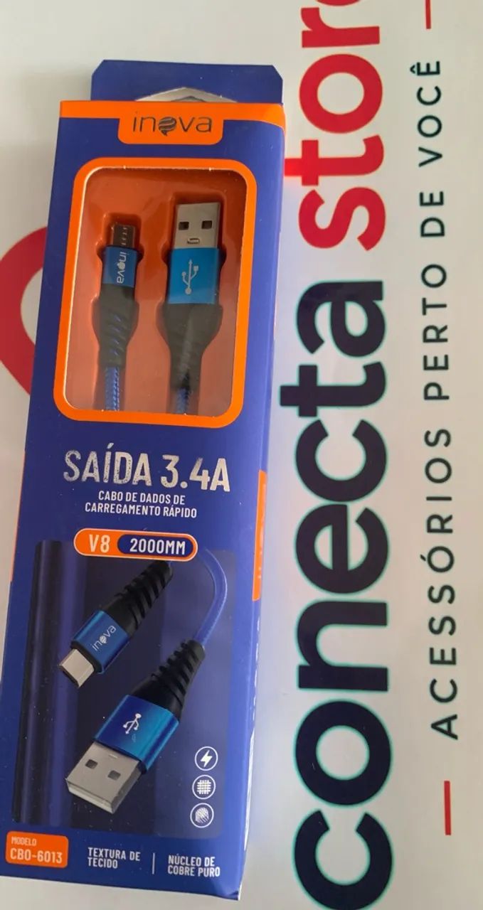 Cabos 2 metros USB para tipo C,v8 e iPhone  - Foto 2