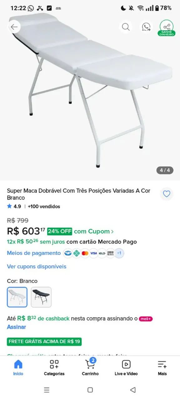 Vendo maca branca três posições  - Foto 5