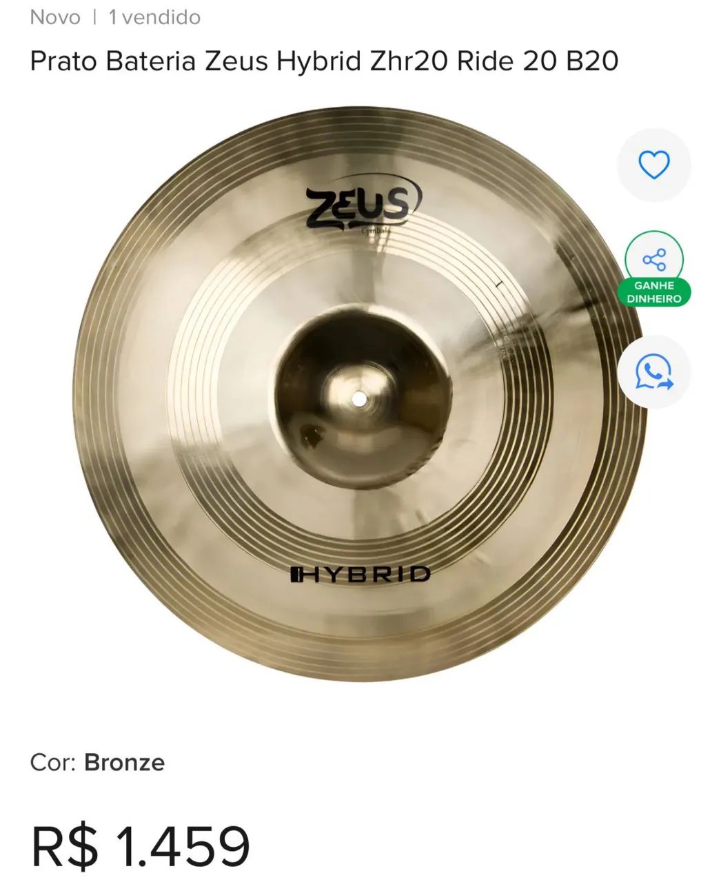 Prato Ride Zeus hybrid 20 polegadas, Liga b20 + case