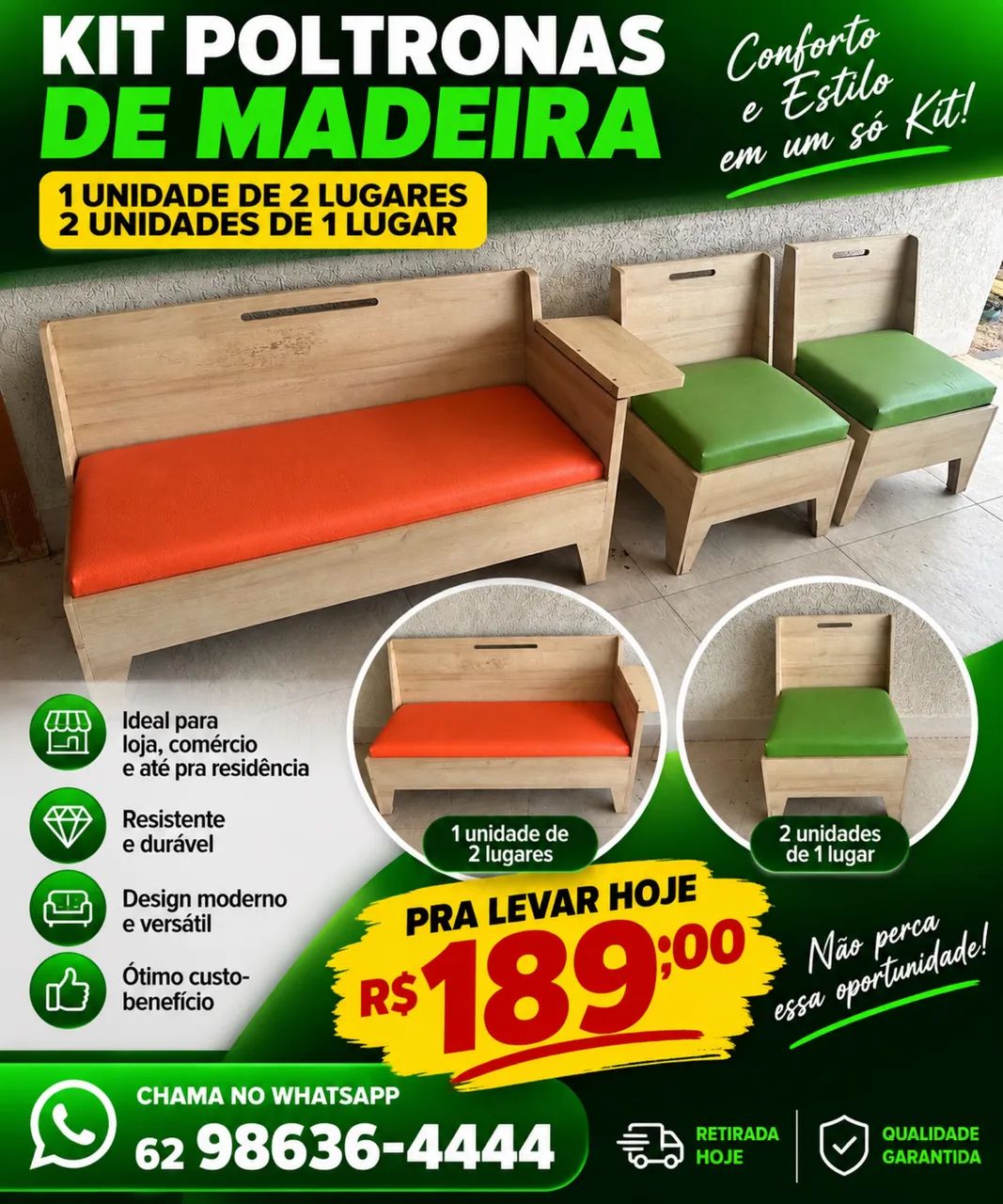 Poltrona madeira - Foto 3