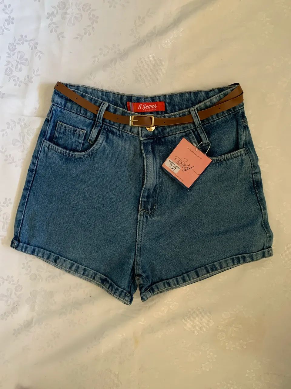 Short jeans feminino com cinto - Novo  - Foto 2