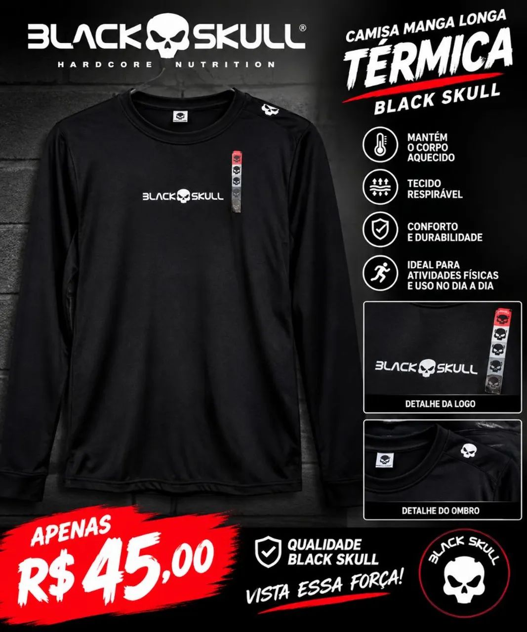 camisa Black sckull