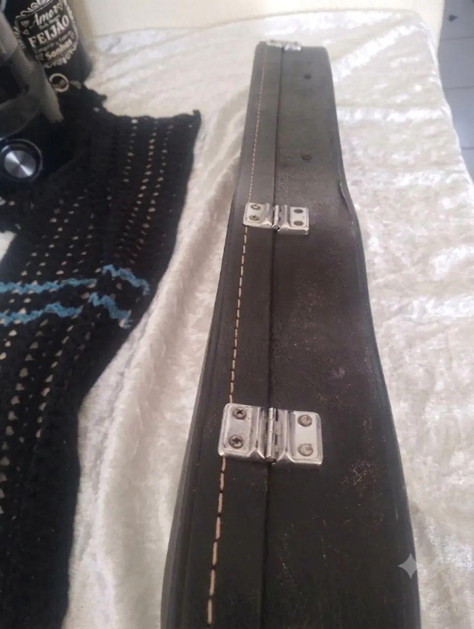 case de violino de couro e veludo vermelho - Foto 3