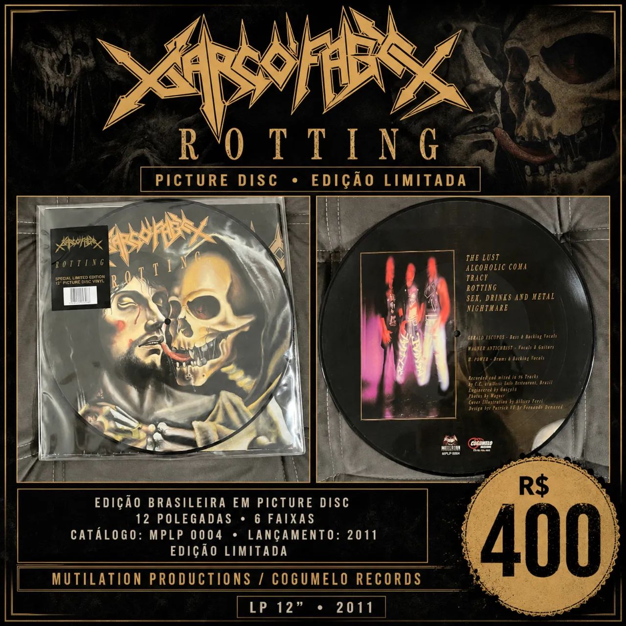 Sarcófago - Rotting - Picture LP 2011 - Mutilation Records