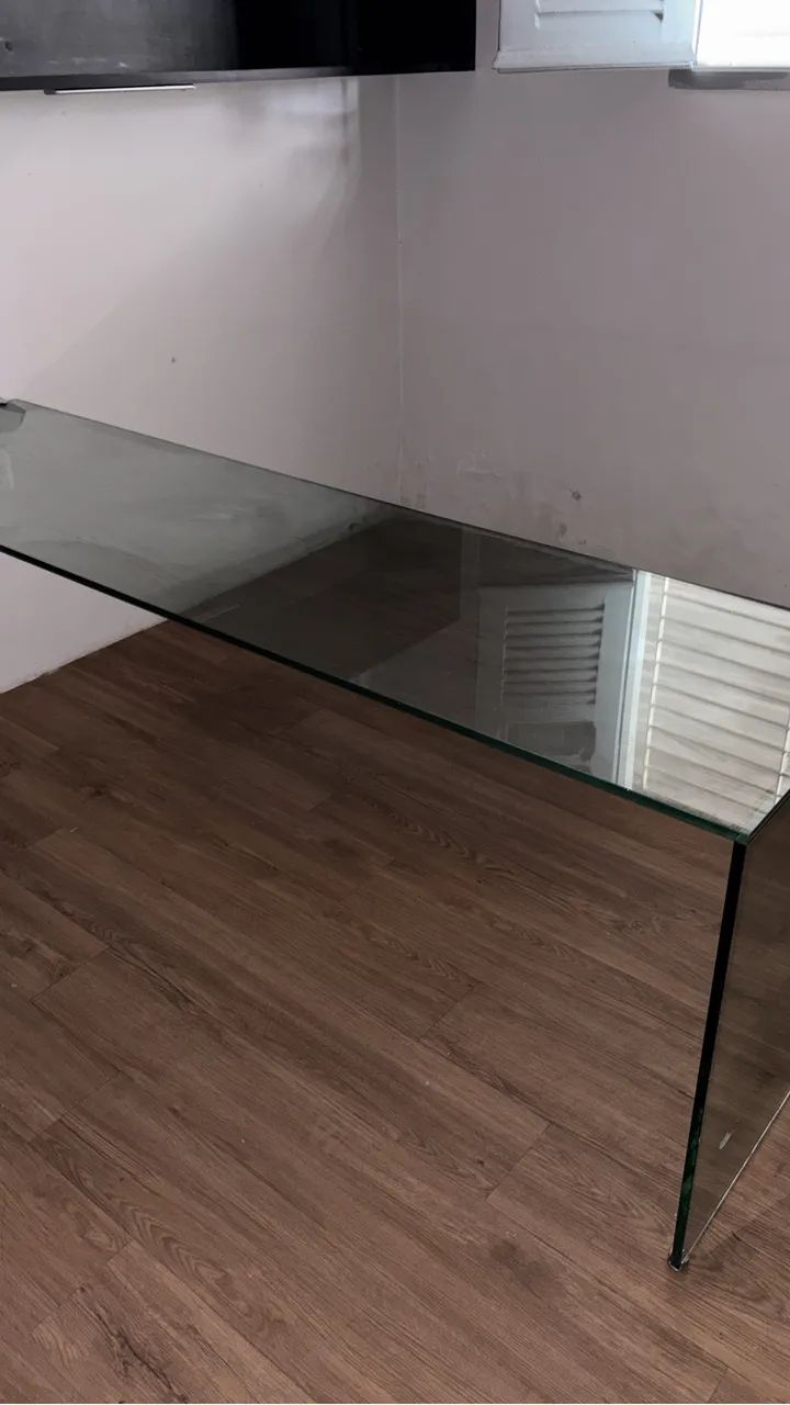 Mesa de vidro escritório / Casa 2,20m/ 0,80cm Muito nova BAIXOU!!! - Foto 2