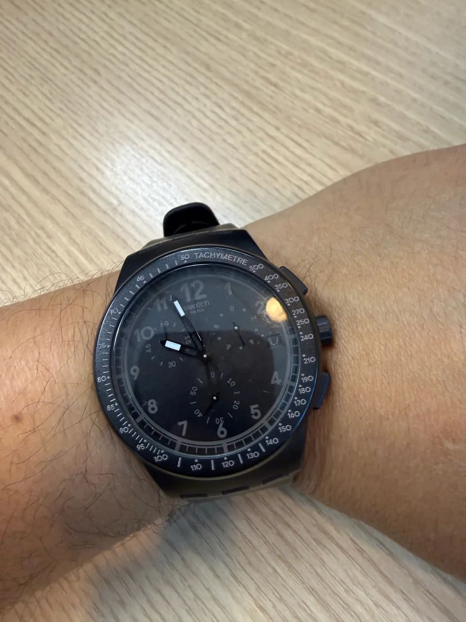 Swatch black efficiency taquímetro suíço - Foto 3