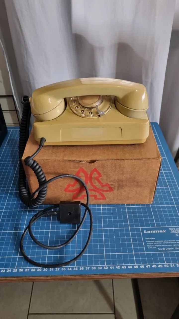 Telefone fixo antigo tijolinho de disco - Foto 2