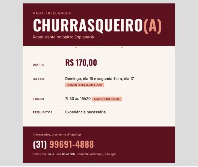 Churrasqueiro freelancer