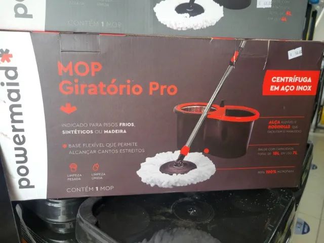 Mop Giratório Powermaid com Cesto em Inox  
