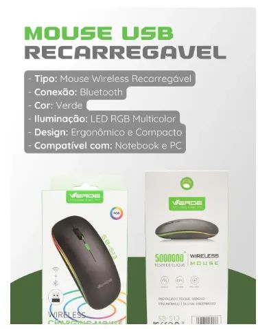 Mouse Wireless Bluetooth Rgb Ergonômico Para Notebook Led - Foto 3