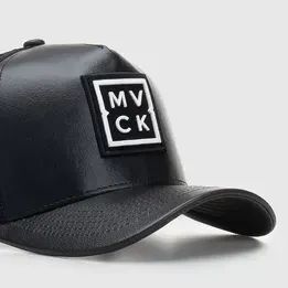 Boné Madrid Trucker Couro Preto MVCK - Foto 2