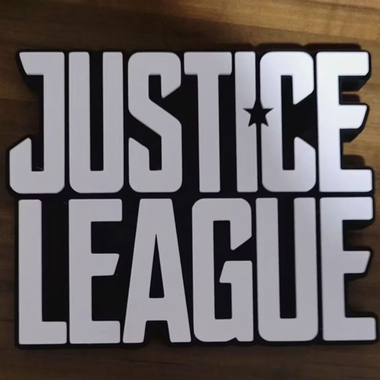 Emblema placa logotipo 3d Liga da justiça 
