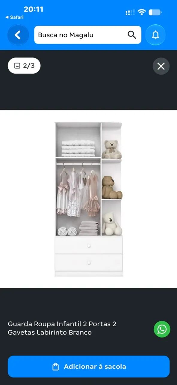 Guarda roupa infantil  - Foto 2