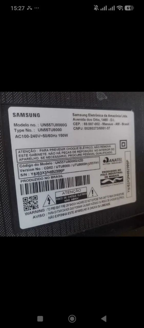 Tv smart 55 polegadas semi nova