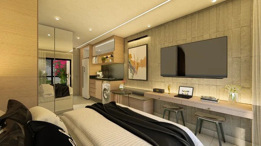 Studios com sacada e infra para AC em frente à UFABC com 26 m² - Foto 5