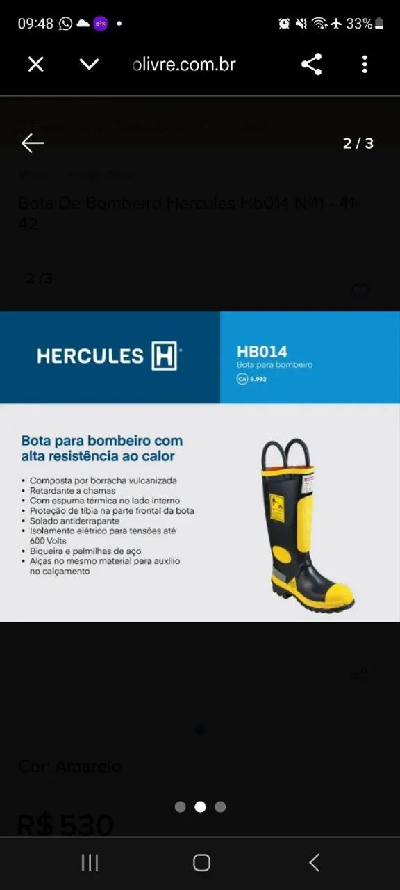 Bota para Bombeiro Hércules  - Foto 3