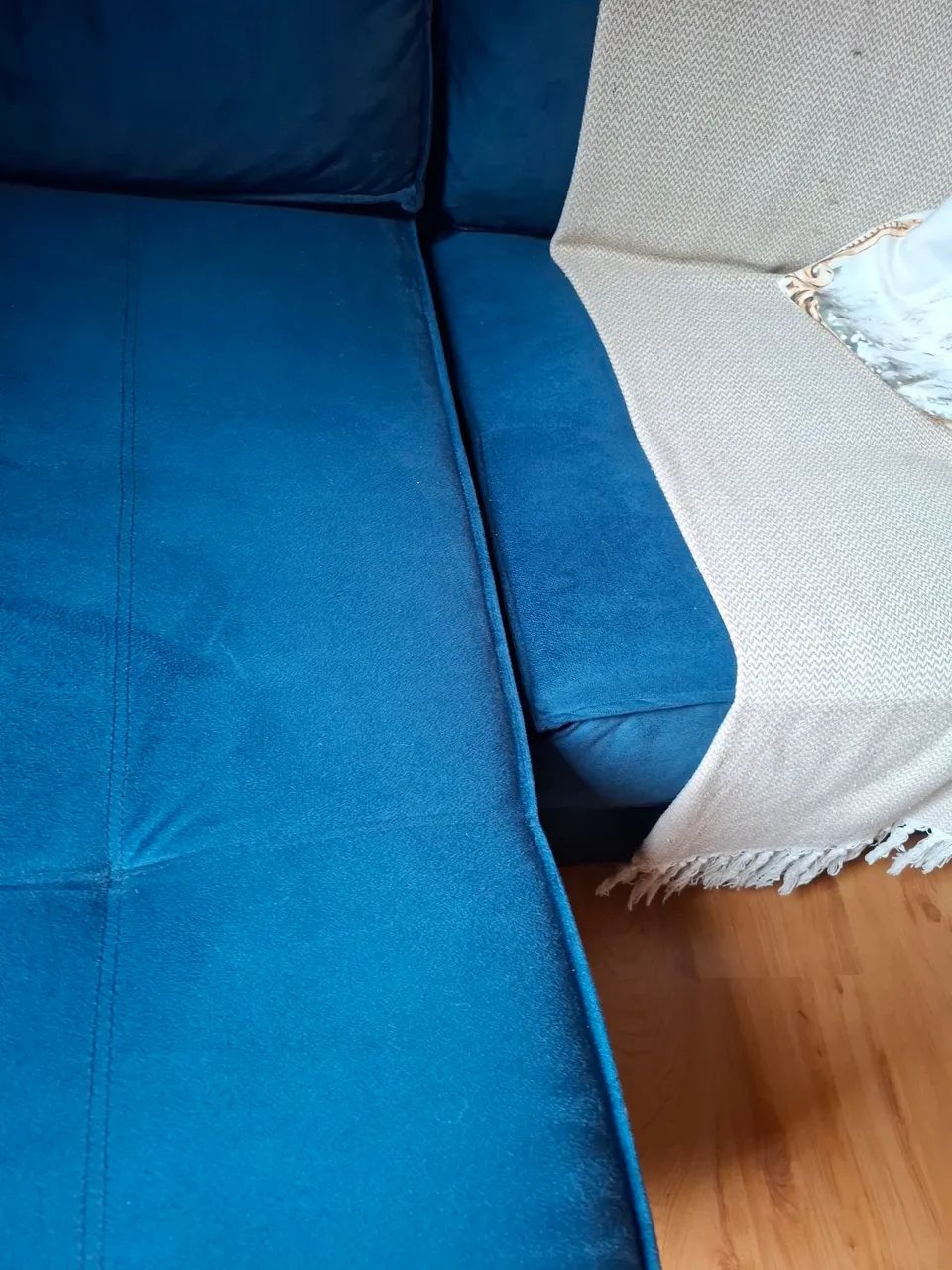 Sofá chaise azul escuro  - Foto 3